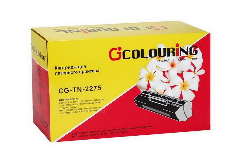 

Картридж Colouring CG-TN-2275 для принтеров Brother HL-2220/2230/2240/2242D/2250/2270DW/2280DW/MFC-7360/7360N/7460DN/7860DW/DCP-7057/7057R/7060D/7060DR/7065DN/7070D/FAX-2840/2845R/2940 2600стр