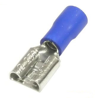Наконечник КПИ клемма плоская, 1.5 мм²/2.5 мм², под опрессовку, изолированный, синий, 100 шт., Netko Optima (FDD 2-187(8))