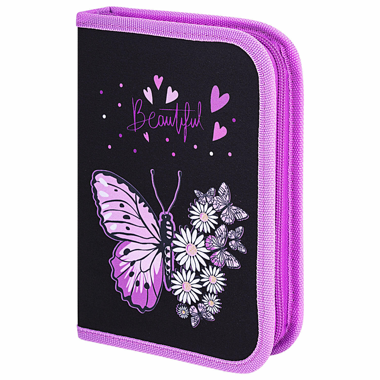 

Пенал Brauberg Premium Flower butterfly, 1 отделение, черный (271524), Flower butterfly