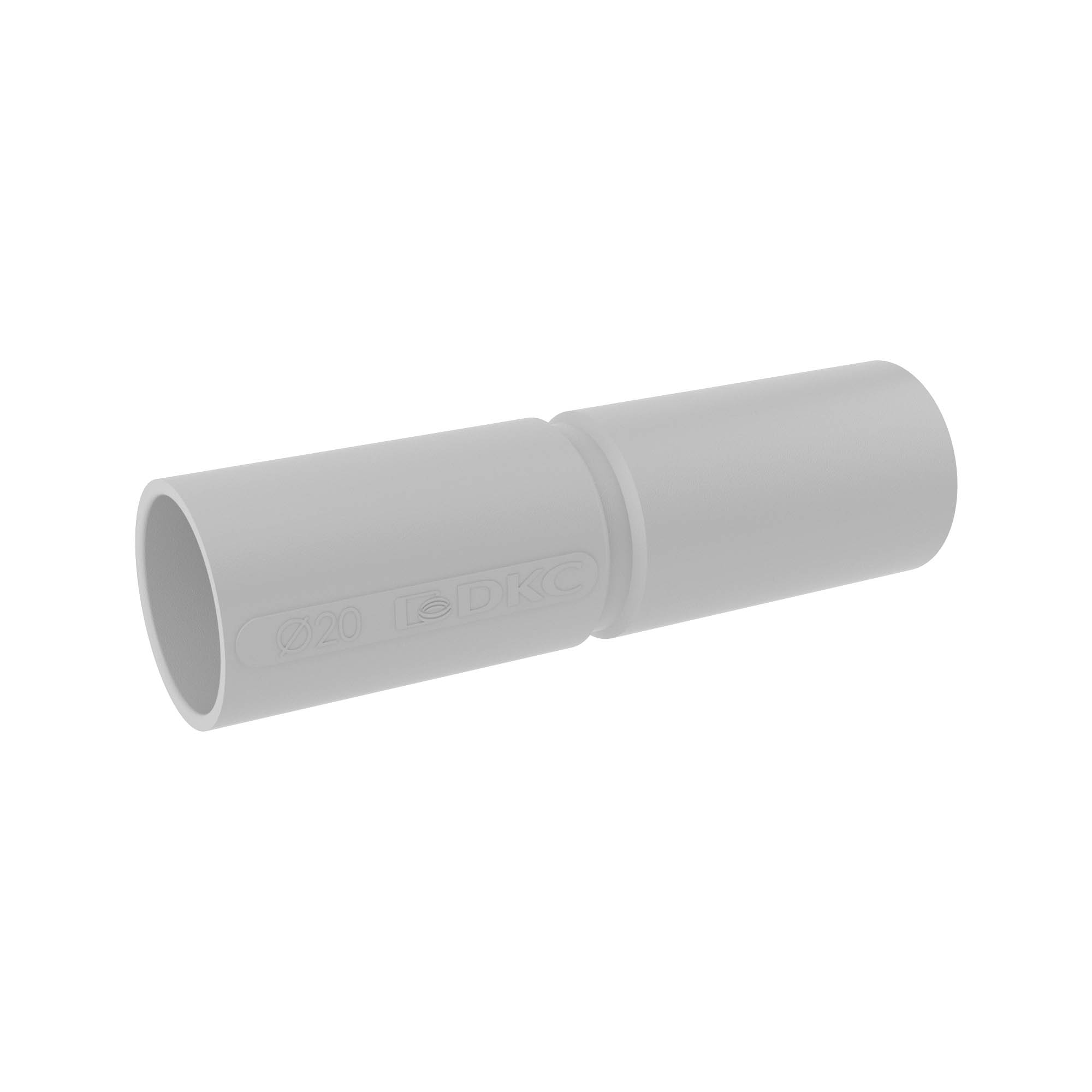 Муфта труба-труба с ограничителем ⌀2 см/⌀2.3 см, пластик, серый, DKC 54920 (54920)