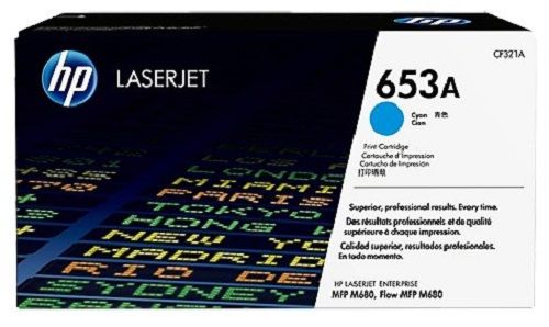 

Картридж лазерный HP 653A/CF321AH, голубой, 16000 страниц, оригинальный для HP Color LaserJet Enterprise M680dn / M680f / M680z, 653A