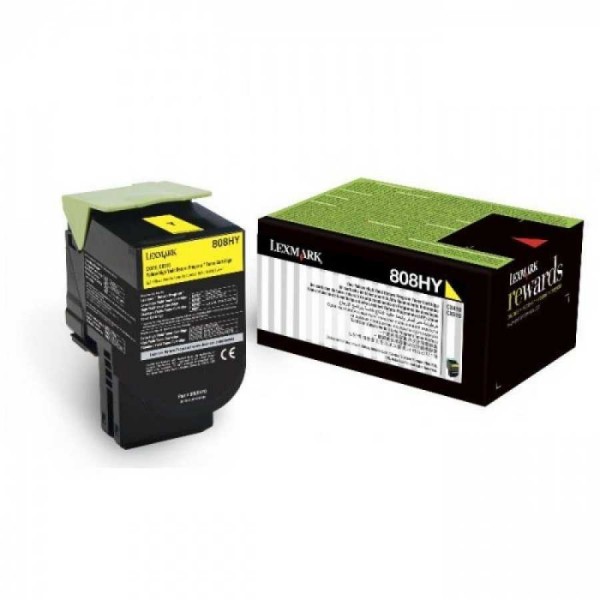 

Картридж лазерный Lexmark 808XY/80C8XY0, желтый, 4000 страниц, оригинальный для CX510, 808XY