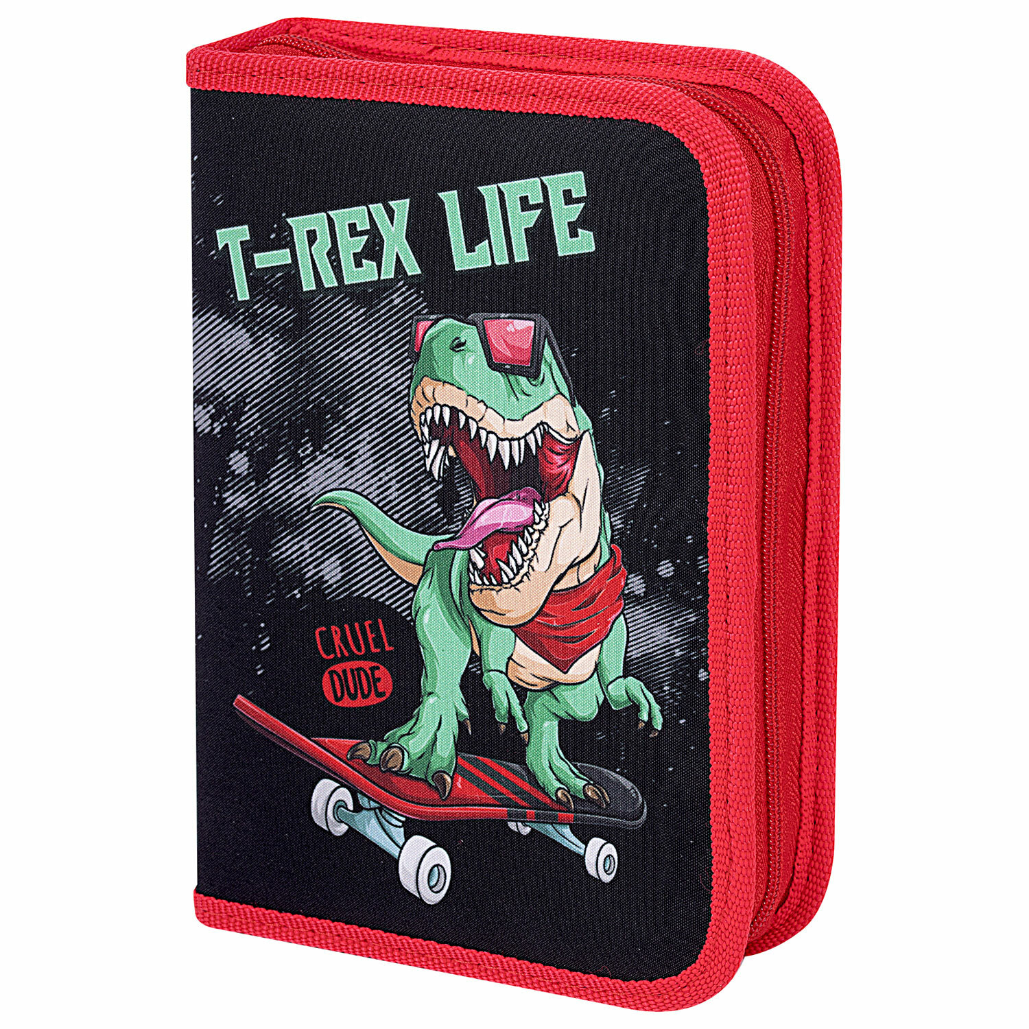 

Пенал ПИФАГОР DOUBLE FLAP T-Rex Life, 1 отделение, черный (271513), T-Rex Life