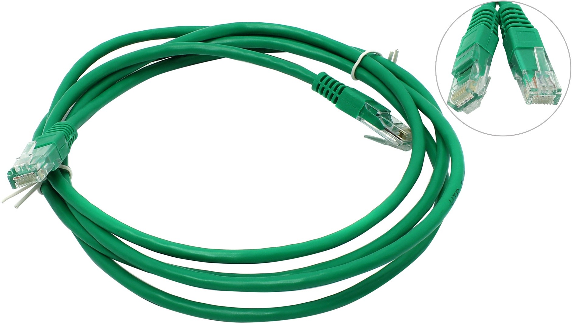 

Патч-корд UTP кат.5e, 2 м, RJ45-RJ45, зеленый, TELECOM