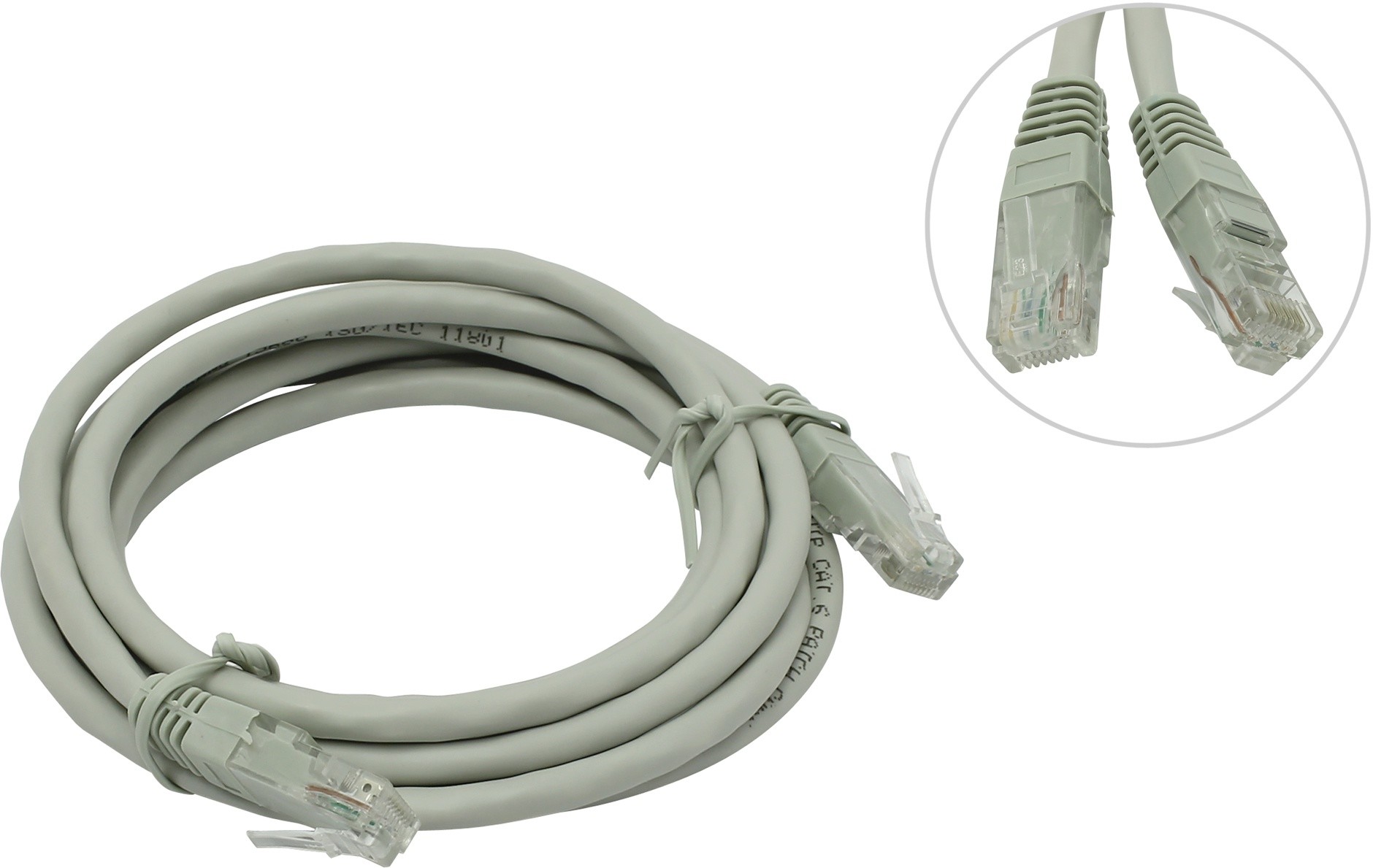 

Патч-корд UTP кат.6, 2 м, RJ45-RJ45, серый, TELECOM