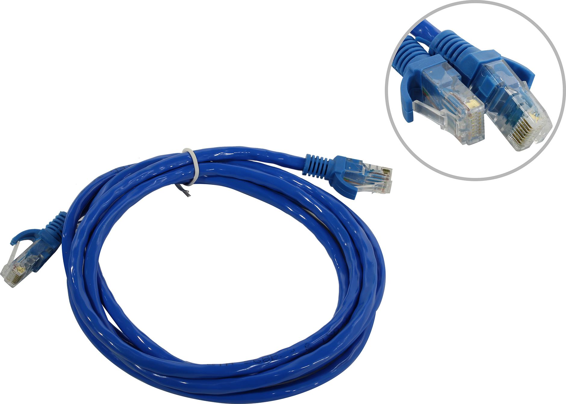 

Патч-корд UTP кат.6, 2 м, RJ45-RJ45, синий, Exegate