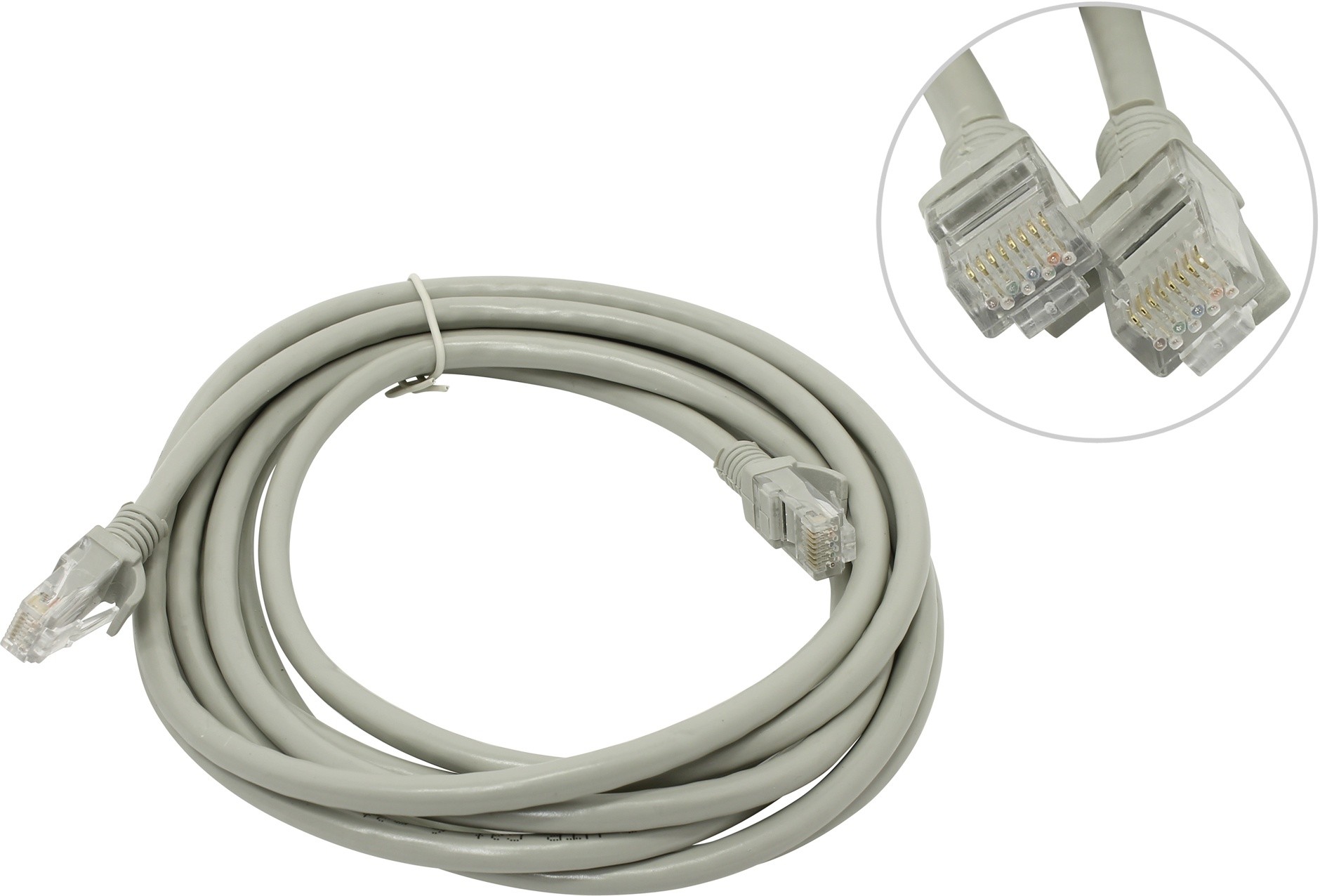

Патч-корд UTP кат.6, 3 м, RJ45-RJ45, серый, TELECOM
