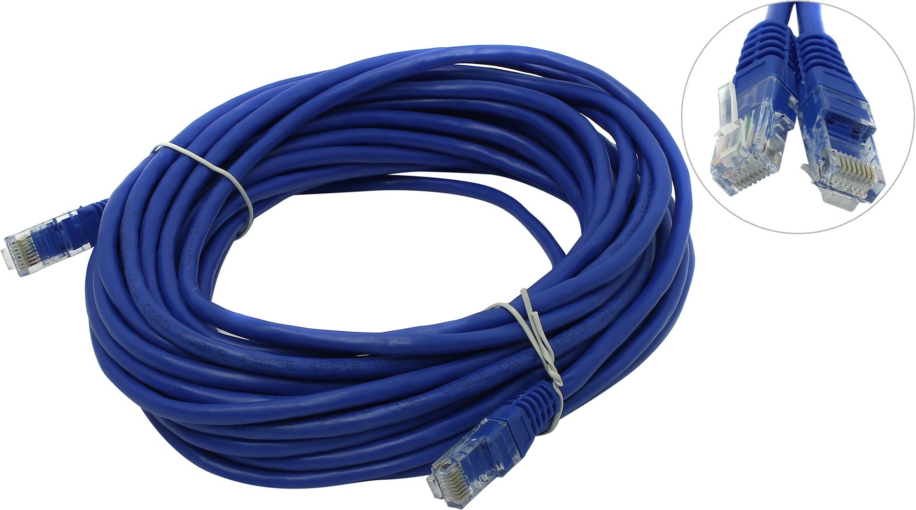 

Патч-корд UTP кат.5e, 10 м, RJ45-RJ45, синий, TELECOM