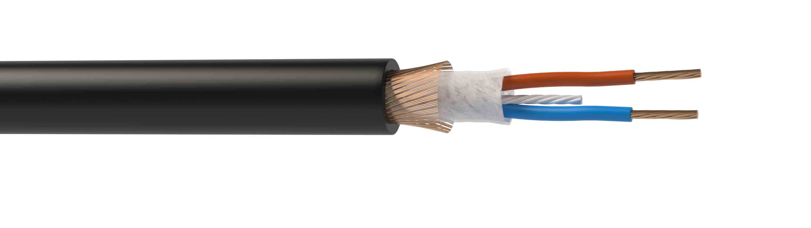 Кабель балансный микрофонный Wize WMC24100FP, 2x0.22 мм², 24 AWG, экран, медь, 100 м, черный (WMC24100FP)