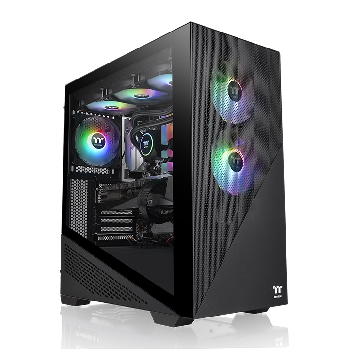 Корпус Thermaltake Divider 370 TG ARGB, Midi-Tower, без БП, черный