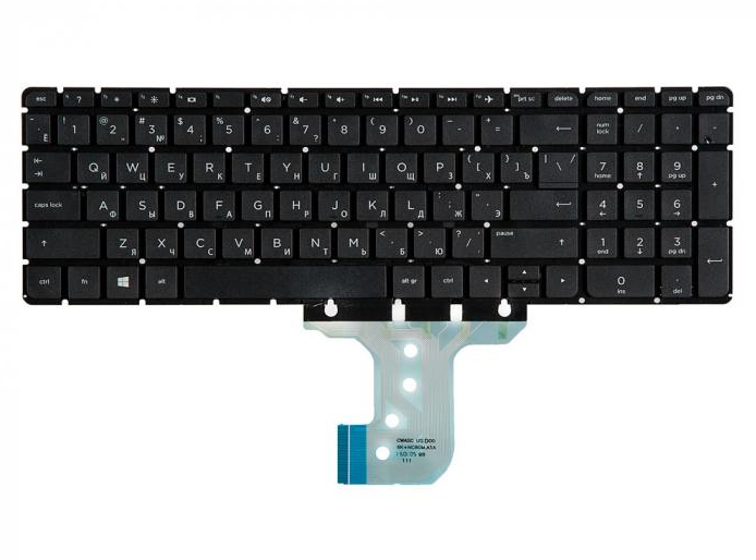 Клавиатура для ноутбука HP Pavilion 15-ac, 15-af, 15-ay, 15-ba, 250 G4, 255 G4, 250 G5, HP 255 G5, черная без рамки, гор. Enter