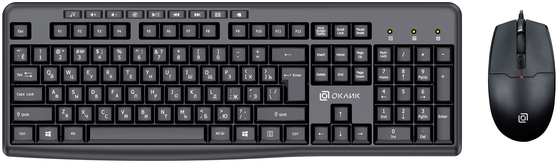 Клавиатура + мышь Oklick S650, USB, черный (1875246) - фото 1