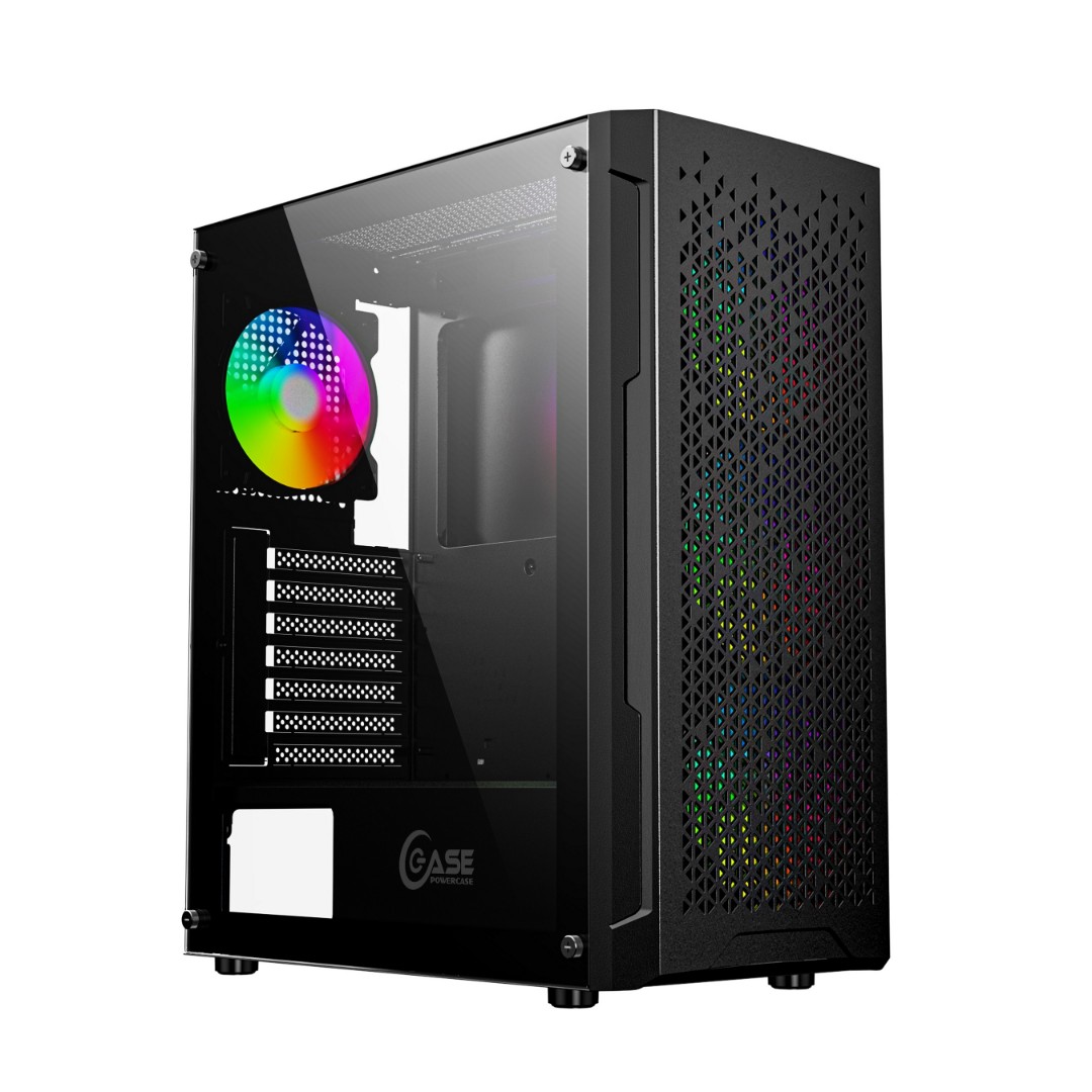 Корпус PowerCase Mistral Evo Air, ATX, Midi-Tower, USB 3.0, RGB подсветка, черный, без БП (CMIEE-A4)