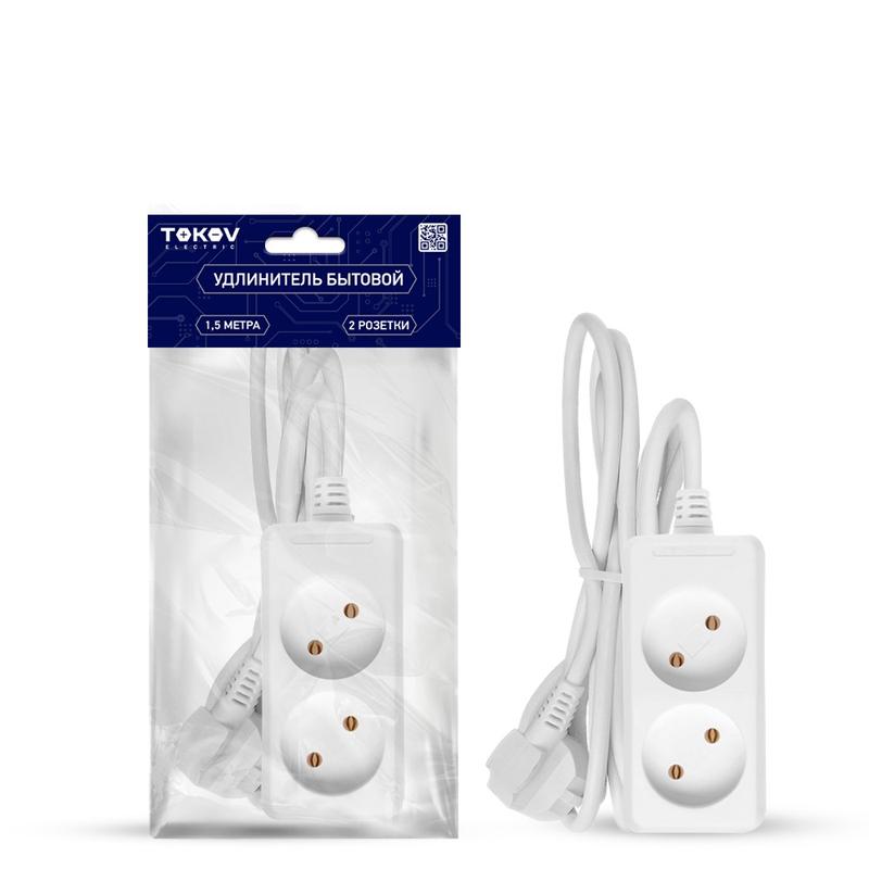 

Удлинитель TOKOV ELECTRIC, 2-розетки, 1.5 м, белый (TKE-C01-BU2-1.5-075)