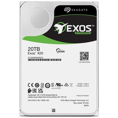 Жесткий диск (HDD) Seagate 20Tb Exos X20, 3.5", 7.2K, 256Mb, 4Kn/512e, SAS 12Gb/s (ST20000NM002D)