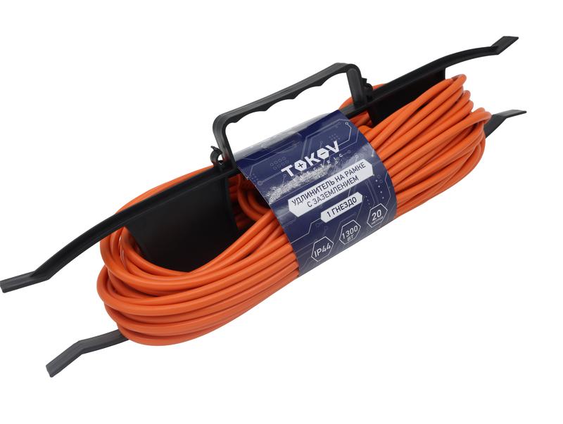Удлинитель на рамке TOKOV ELECTRIC, 1-розетка, 20 м, оранжевый (TKE-SR20-075-Z)