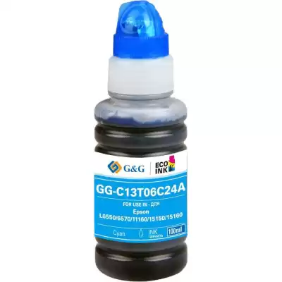 

Чернила G&G GG-C13T06C24A, 70 мл, голубой, совместимые для Epson L6550/6570/11160/15150/15160 (GG-C13T06C24A), GG-C13T06C24A