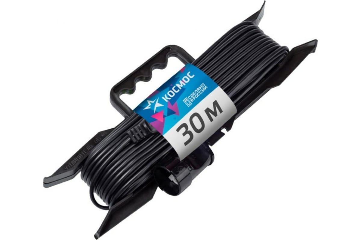 

Удлинитель на рамке Космос, 1-розетка, 30 м, черный (YPKsm30m-1g(6A))