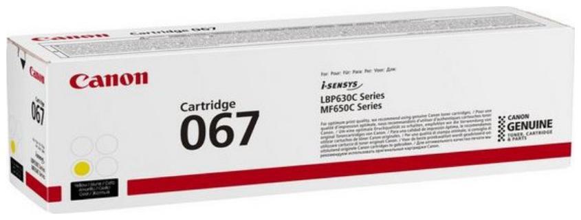 

Картридж лазерный Canon 067/5099C002, желтый, 1250 страниц, оригинальный для Canon i-SENSYS MF650 с чипом, 067