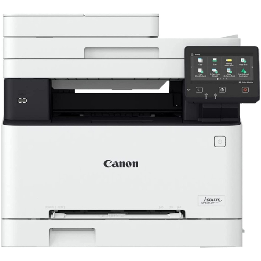 МФУ лазерный Canon i-SENSYS MF657Cdw, A4, цветной, 21 стр/мин (A4 ч/б), 21 стр/мин (A4 цв.), 1200x1200 dpi, дуплекс, АПД-50 листов, факс, сетевой, Wi-Fi, USB, белый/черный (5158C001)