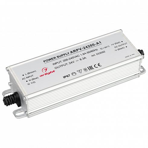 

Блок питания Arlight ARPV ARPV-24200-A1 200 Вт для светодиодных изделий, 8.3А, серебристый (033092), ARPV-24200-A1