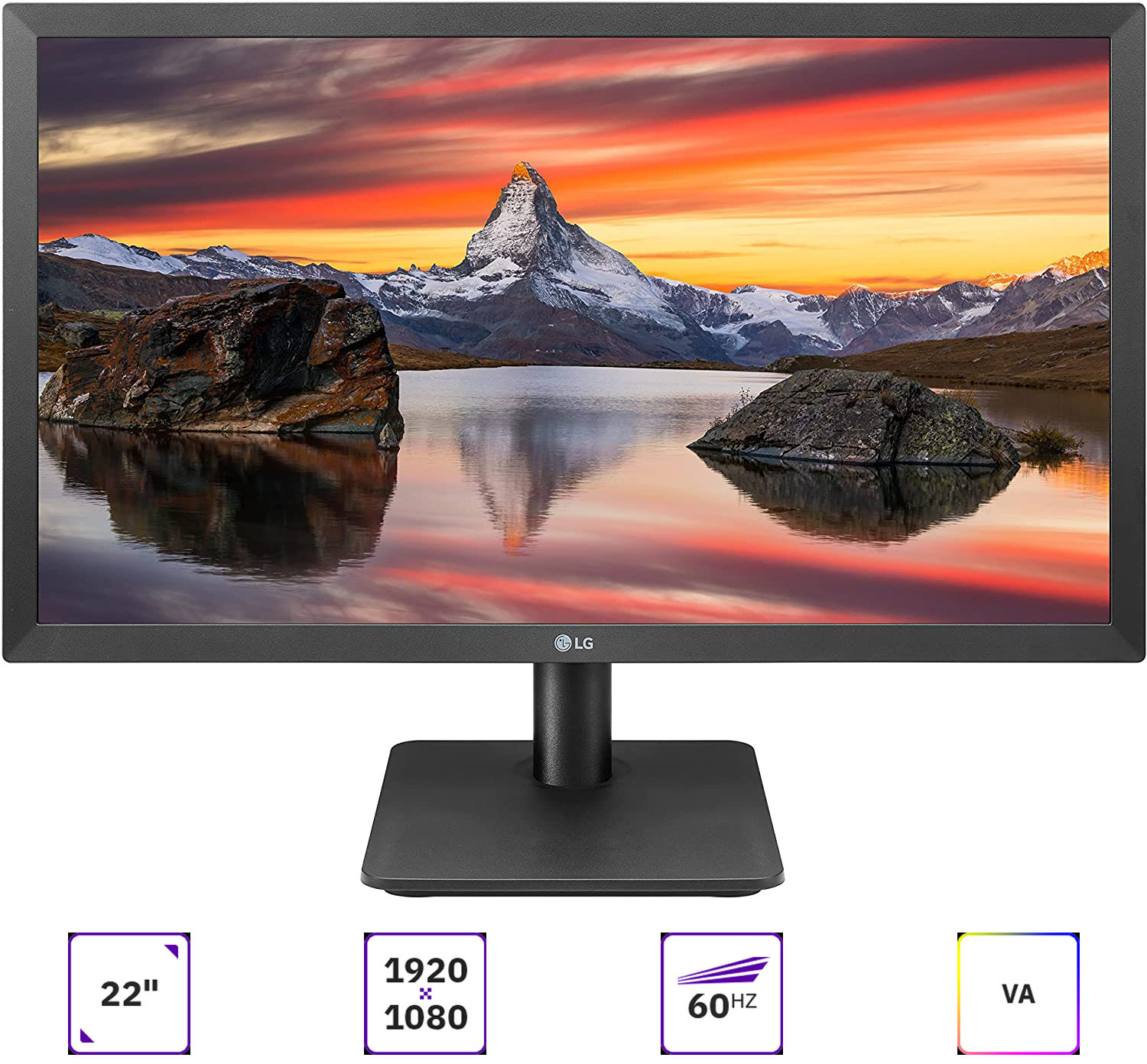 

Монитор 22" LG 22MP410-B VA, 1920x1080 (16:9), 250кд/м2, 5мс, 178°/178°, FreeSync, VGA, HDMI, черный (22MP410-B), 22MP410-B