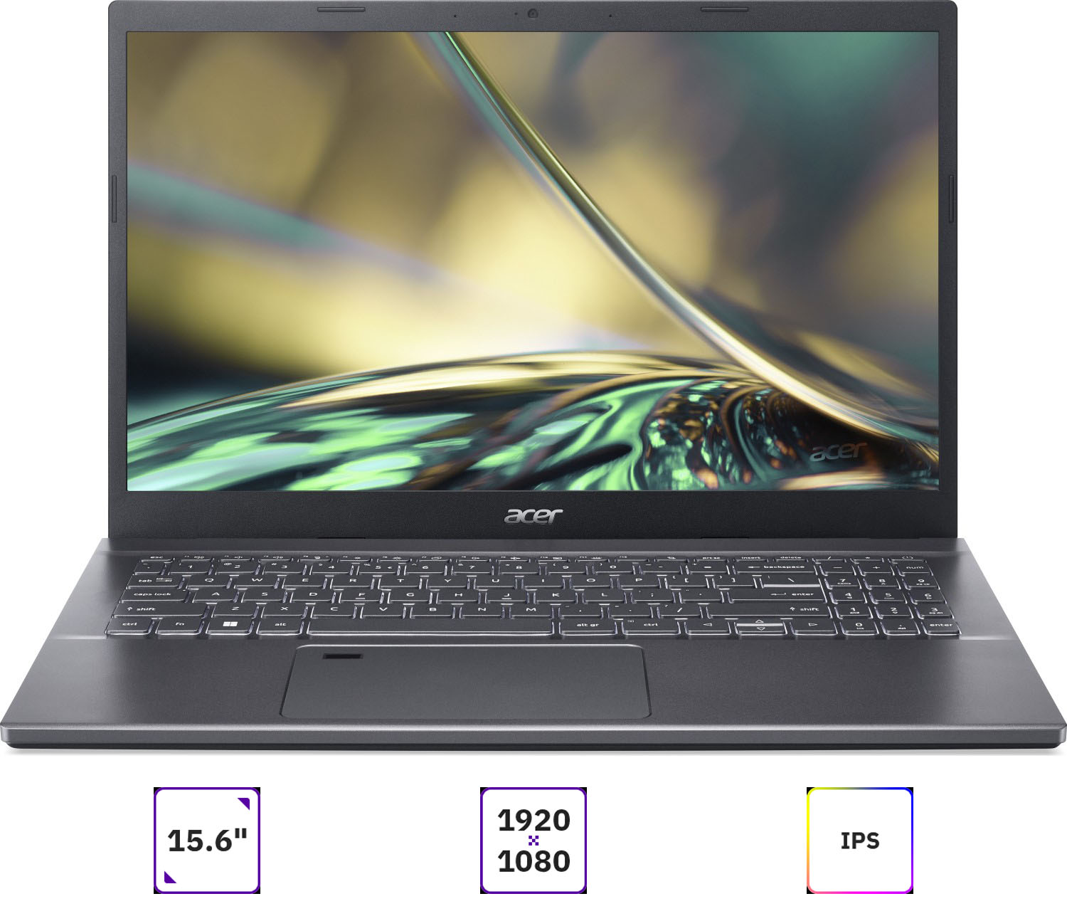 

Ноутбук Acer Aspire 5 A515-57 15.6" IPS 1920x1080, Intel Core i3 1215U 1.2 ГГц, 8Gb RAM, 256Gb SSD, W11, серый (NX.K3KER.00F), A515-57