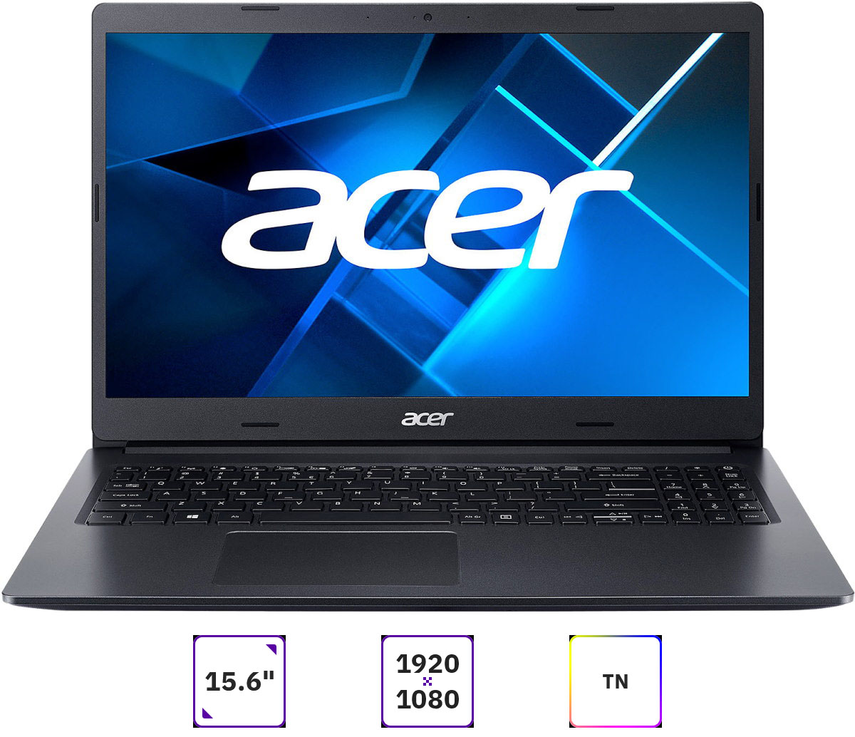 

Ноутбук Acer Extensa 15 EX215 15.6" 1920x1080, Intel Core i3 1005G1 1.2 ГГц, 8Gb RAM, 256Gb SSD, без OC, черный (NX.EG6EX.00N), EX215