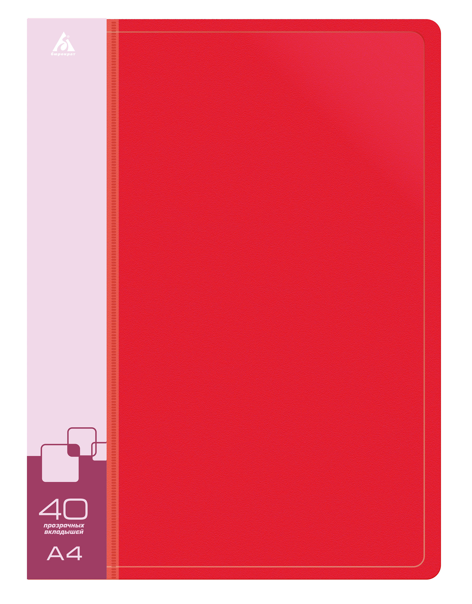 

Папка БЮРОКРАТ пластик, красный (-BPV40RED)