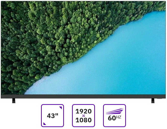 

Телевизор 43" Horion 43FS-FDVB, 1920x1080, HDMIx3, USBx2, WiFi, Smart TV, черный (43FS-FDVB), 43FS-FDVB