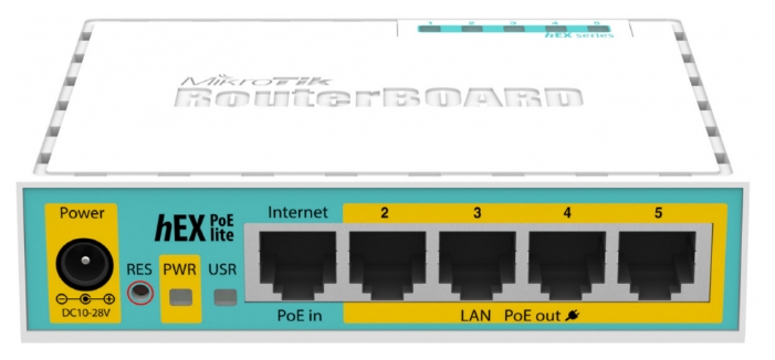 

Маршрутизатор MikroTik RB750UPr2 hEX PoE lite 4x100Мбит/сек., + WAN 100Мбит/сек., USB 2.0, hEX PoE lite