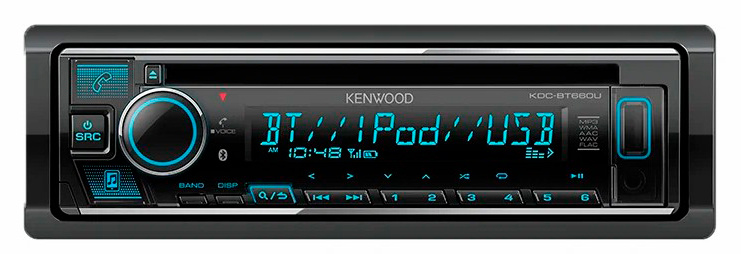 

Автомагнитола JVC, 1 DIN, 4x4x45Вт (KDC-BT660U)