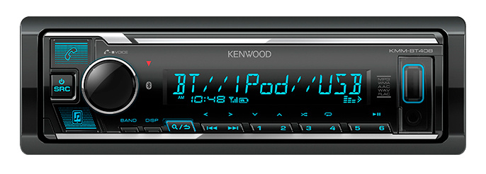 Автомагнитола KENWOOD, 1 DIN, 4x4x50Вт, черный