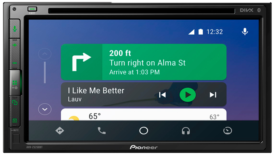 Автомагнитола Pioneer, 2 DIN, 4x50Вт, черный