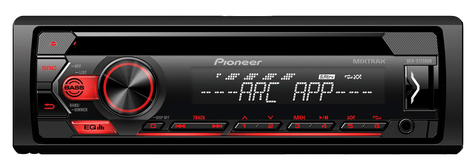 Автомагнитола Pioneer, 1 DIN, 4x4x50Вт, черный