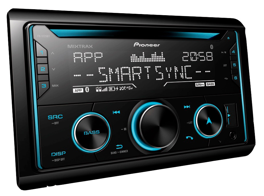 Автомагнитола Pioneer, 2 DIN, 4x4x50Вт, Bluetooth (FH-S725BT)