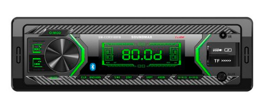 Автомагнитола SoundMAX, 1 DIN (SM-CCR3188FB(ЧЕРНЫЙ)\G)