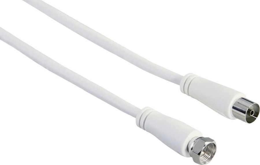 

Кабель Coax(m)-Coax(f), экранированный, ферритовый фильтр, 1.5 м, белый Hama (00122518)