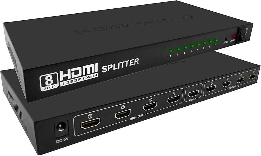 

Сплиттер аудио-видео PREMIER, 1xHDMI(19F)-8xHDMI(19F) v1.4, 1920x1080 (5-872-8), Черный