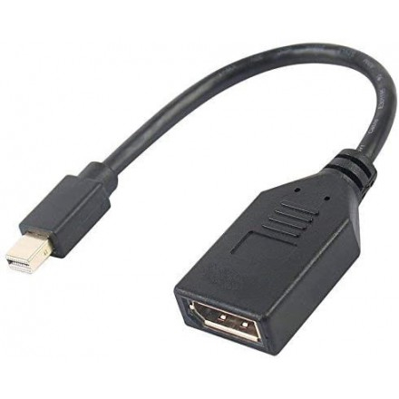 Кабель-переходник (адаптер) Mini DisplayPort(M)-DisplayPort(F) 4K, 20 см, черный KS-is (KS-589) - фото 1