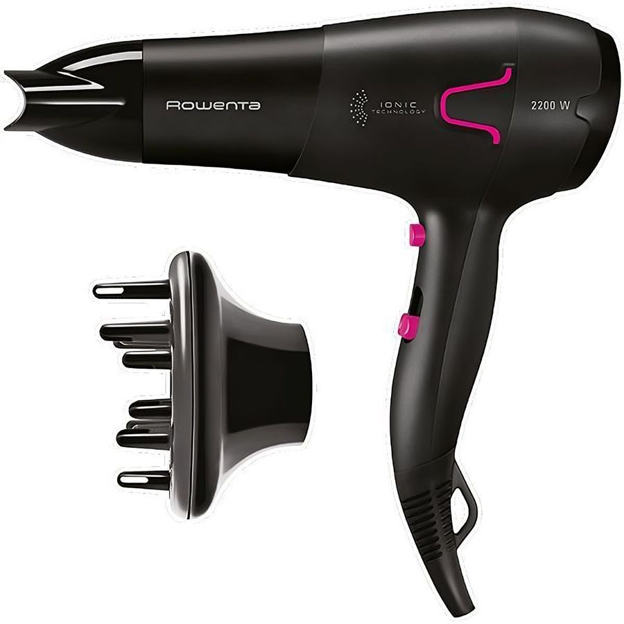 

Фен Rowenta POWER PRO IONIC CV5623F0 2.2 кВт, режимов: 3, насадок: 2, черный, CV5623F0