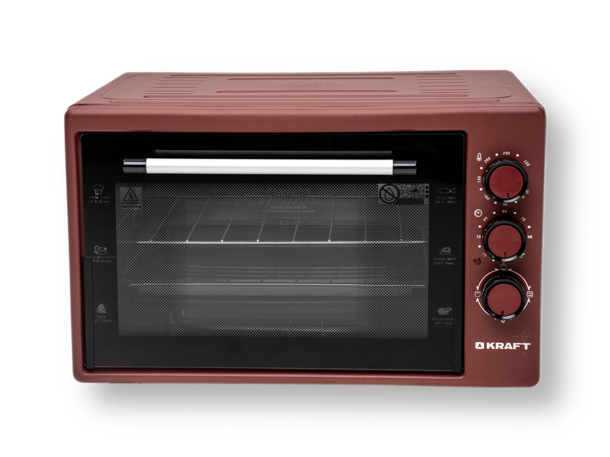 

Мини-печь KRAFT KF-MO 3800 R 1.5 кВт, красный, KF-MO 3800 R