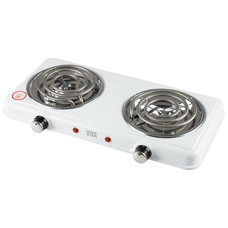 

Плита компактная электрическая HomeStar HS-1109, ТЭН, 2 кВт, конфорок - 2 шт., белая (104912), HS-1109