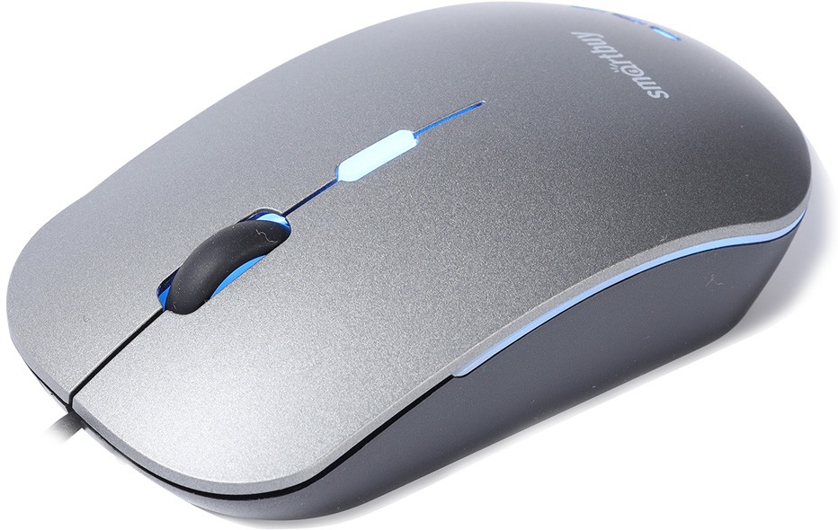 

Мышь проводная SmartBuy 288-G, 2400dpi, оптическая светодиодная, USB, металлик (SBM-288-G), 288-G