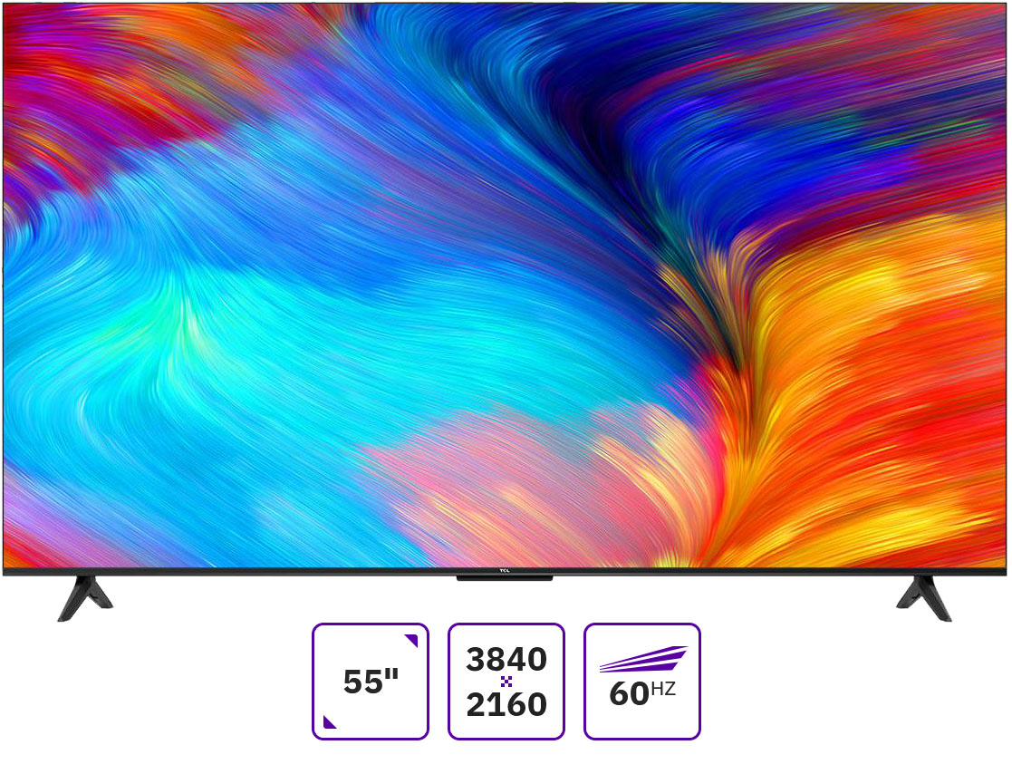 Телевизор 55" TCL P637, 3840x2160, черный