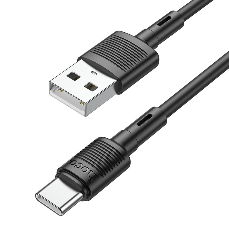 

Кабель USB-USB Type-C, быстрая зарядка, 3А, 1 м, черный, HOCO X83 Victory (6931474770905), X83