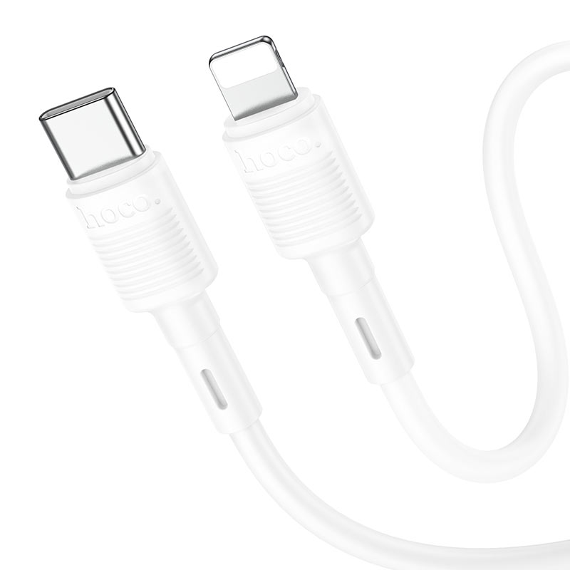 

Кабель USB Type-C-Lightning 8-pin, быстрая зарядка, 3А, 1 м, белый, HOCO X83 Victory, X83