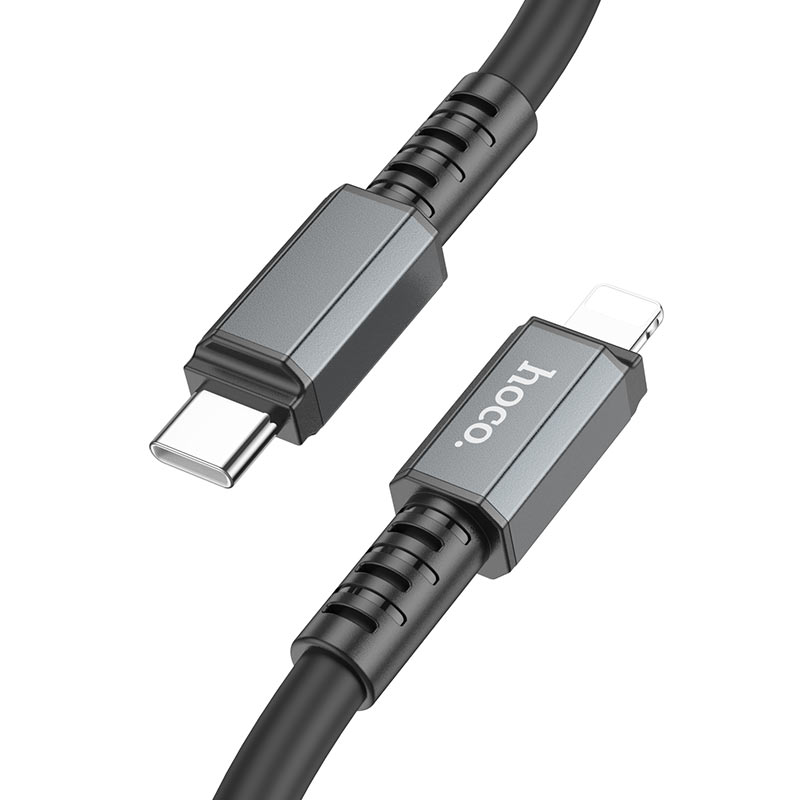 

Кабель USB Type-C-Lightning 8-pin, быстрая зарядка, 3А, 1 м, черный, HOCO X85 Strength (6931474777409)