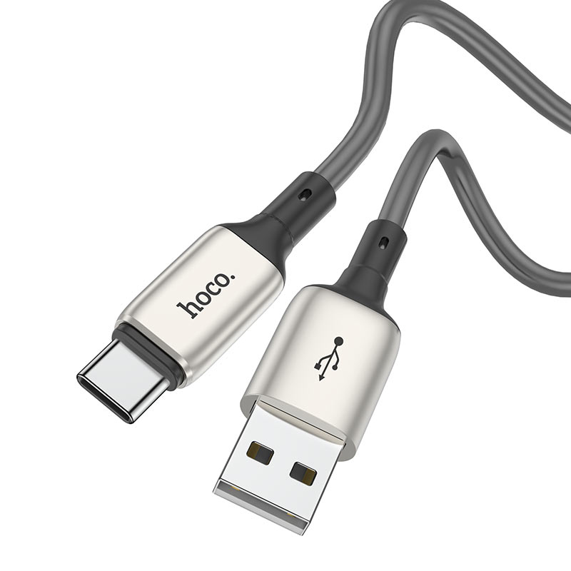 

Кабель USB-USB Type-C, 3А, 1 м, серый, HOCO X66 Howdy (6931474754639), X66
