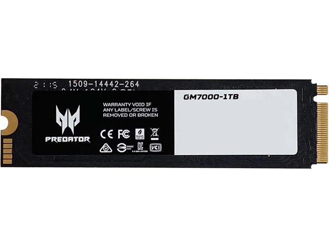 

Твердотельный накопитель (SSD) Acer 1Tb Predator GM7000, 2280, PCIe 4.0 x4, NVMe (SSDAcer_BL9BWWR105) Retail
